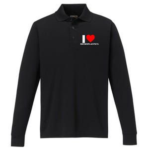 I Love Microplastics Performance Long Sleeve Polo