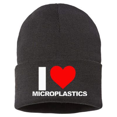 I Love Microplastics Sustainable Knit Beanie