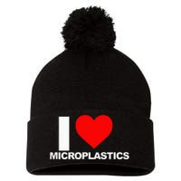 I Love Microplastics Pom Pom 12in Knit Beanie