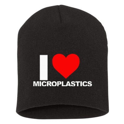 I Love Microplastics Short Acrylic Beanie