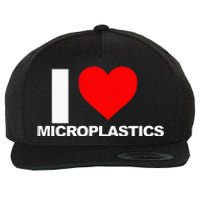 I Love Microplastics Wool Snapback Cap