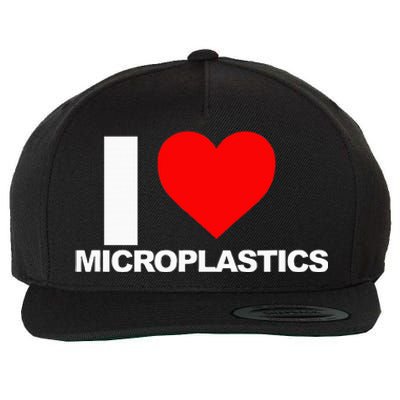 I Love Microplastics Wool Snapback Cap