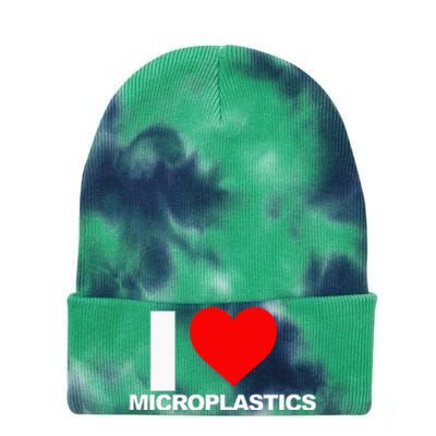 I Love Microplastics Tie Dye 12in Knit Beanie