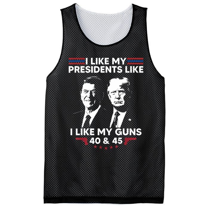 I Like My Presidents Like I Like My Guns 40 & 45 Vote Trump Mesh Reversible Basketball Jersey Tank