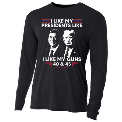 I Like My Presidents Like I Like My Guns 40 & 45 Vote Trump Cooling Performance Long Sleeve Crew