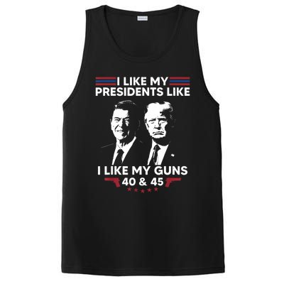 I Like My Presidents Like I Like My Guns 40 & 45 Vote Trump PosiCharge Competitor Tank