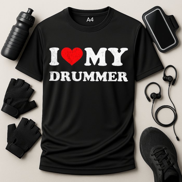 I Love My Drummer I Heart My Drummer Apparel Cooling Performance Crew T-Shirt
