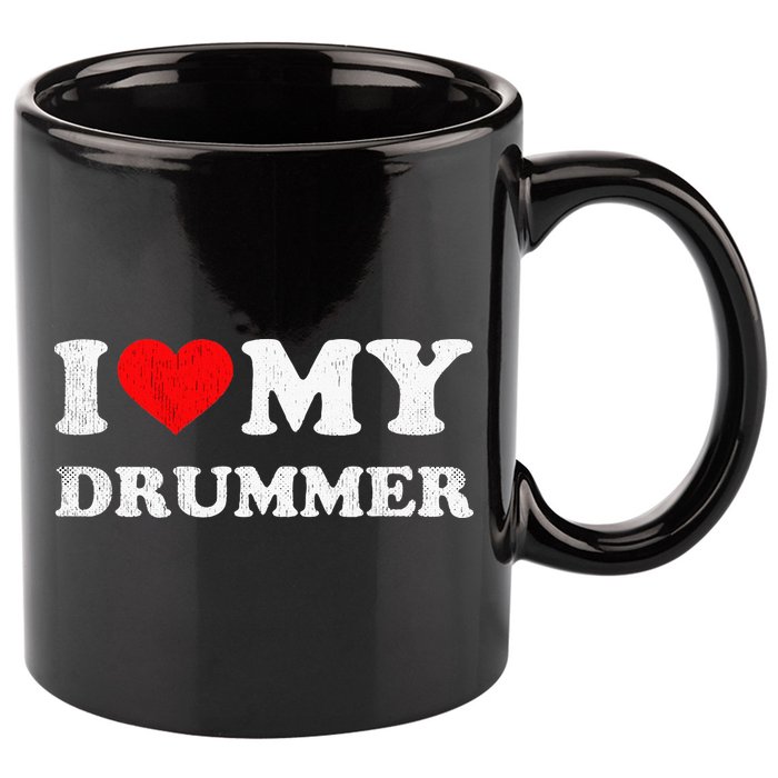 I Love My Drummer I Heart My Drummer Apparel 11oz C Handle Ceramic Mug