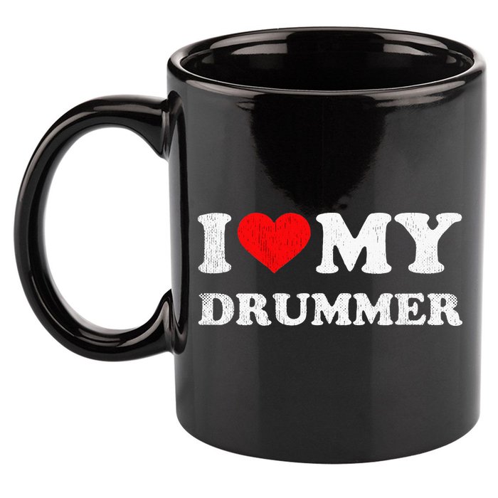 I Love My Drummer I Heart My Drummer Apparel 11oz C Handle Ceramic Mug