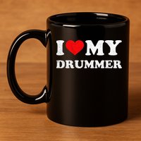 I Love My Drummer I Heart My Drummer Apparel 11oz C Handle Ceramic Mug