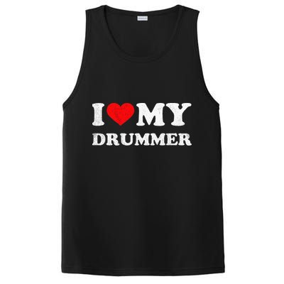 I Love My Drummer I Heart My Drummer Apparel PosiCharge Competitor Tank