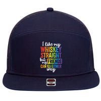 I Like My Whiskey Straight LGBT Pride Gay Lesbian 7 Panel Mesh Trucker Snapback Hat