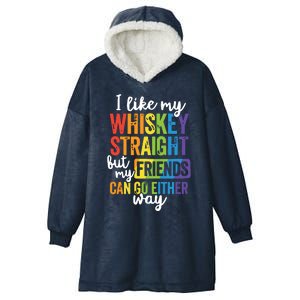 I Like My Whiskey Straight LGBT Pride Gay Lesbian Hooded Wearable Blanket