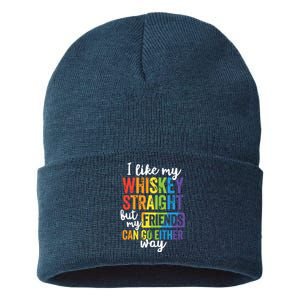 I Like My Whiskey Straight LGBT Pride Gay Lesbian Sustainable Knit Beanie