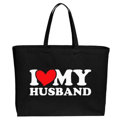 I love my husband Cotton Canvas Jumbo Tote