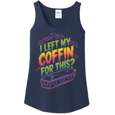 I Left My Coffin For This Funny Halloween Coffin Bats Ladies Essential Tank