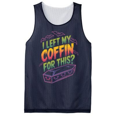 I Left My Coffin For This Funny Halloween Coffin Bats Mesh Reversible Basketball Jersey Tank