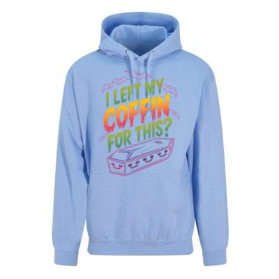 I Left My Coffin For This Funny Halloween Coffin Bats Unisex Surf Hoodie