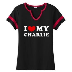 I Love My Charlie Ladies Halftime Notch Neck Tee