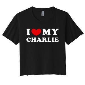 I Love My Charlie Women's Crop Top Tee