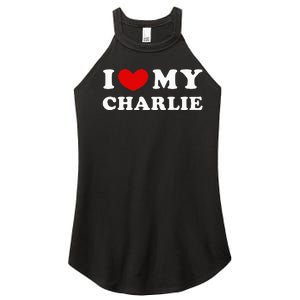 I Love My Charlie Women's Perfect Tri Rocker Tank