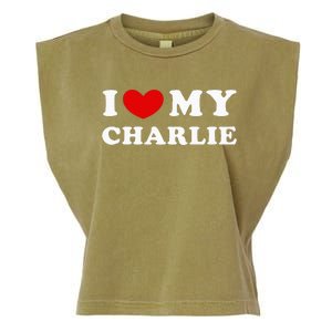 I Love My Charlie Garment-Dyed Women's Muscle Tee