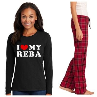 I Love My Reba Women's Long Sleeve Flannel Pajama Set 