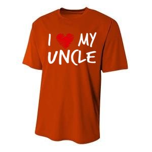 I Love My Uncle Valentines Outfit Matching Oncle Family Gift Performance Sprint T-Shirt