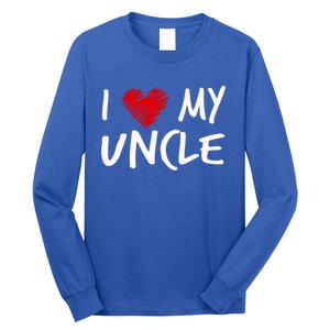 I Love My Uncle Valentines Outfit Matching Oncle Family Gift Long Sleeve Shirt