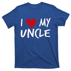 I Love My Uncle Valentines Outfit Matching Oncle Family Gift T-Shirt