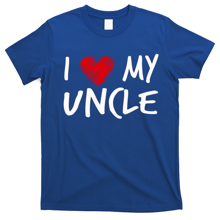 I Love My Uncle Valentines Outfit Matching Oncle Family Gift T-Shirt