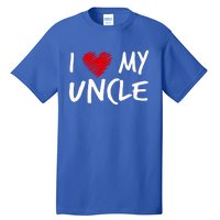 I Love My Uncle Valentines Outfit Matching Oncle Family Gift Tall T-Shirt