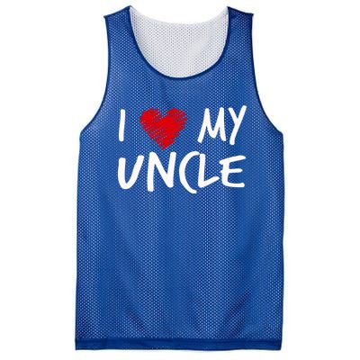 I Love My Uncle Valentines Outfit Matching Oncle Family Gift Mesh Reversible Basketball Jersey Tank