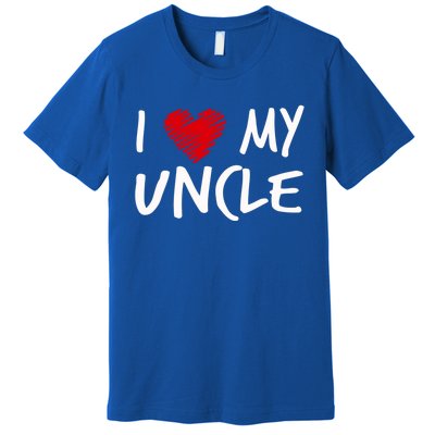 I Love My Uncle Valentines Outfit Matching Oncle Family Gift Premium T-Shirt