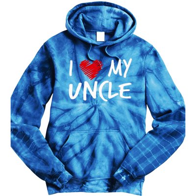 I Love My Uncle Valentines Outfit Matching Oncle Family Gift Tie Dye Hoodie