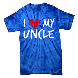 I Love My Uncle Valentines Outfit Matching Oncle Family Gift Tie-Dye T-Shirt