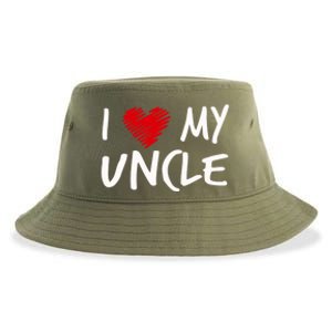 I Love My Uncle Valentines Outfit Matching Oncle Family Gift Sustainable Bucket Hat