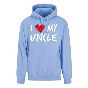 I Love My Uncle Valentines Outfit Matching Oncle Family Gift Unisex Surf Hoodie