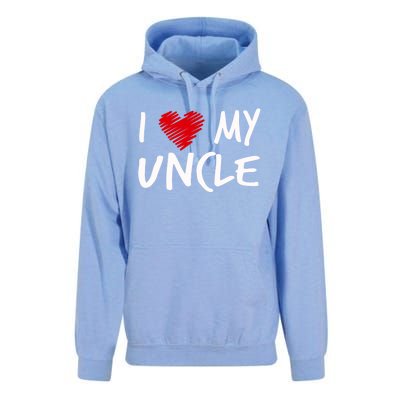 I Love My Uncle Valentines Outfit Matching Oncle Family Gift Unisex Surf Hoodie