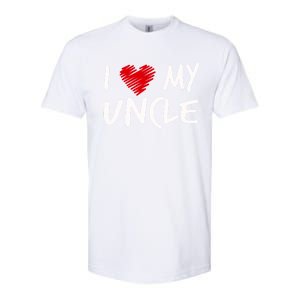 I Love My Uncle Valentines Outfit Matching Oncle Family Gift Softstyle CVC T-Shirt