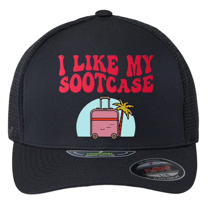 I Like My Sootcase Suitcase Funny Travel Bag Humor Trendy Flexfit Unipanel Trucker Cap