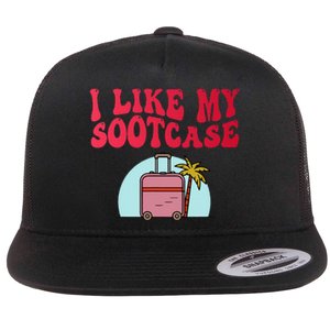 I Like My Sootcase Suitcase Funny Travel Bag Humor Trendy Flat Bill Trucker Hat