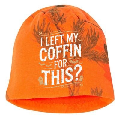 I Left My Coffin For This Funny Halloween Coffin Bats Kati - Camo Knit Beanie