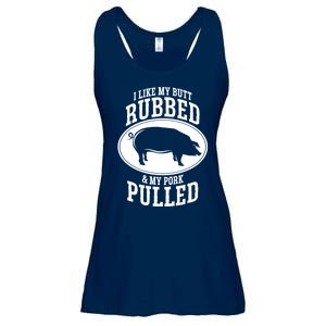 I Like My Butt Rubbed And My Pork Pulled Bbq Ladies Essential Flowy Tank