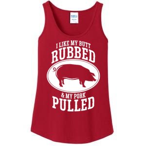 I Like My Butt Rubbed And My Pork Pulled Bbq Ladies Essential Tank