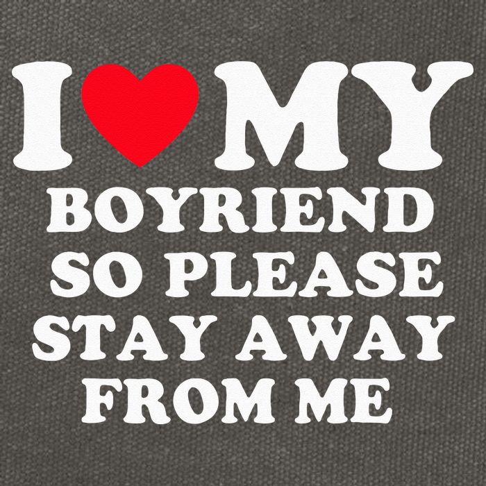 I Love My Boyfriend So Please Stay Away From Me Valentines Cotton Canvas Backpack