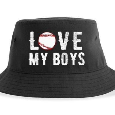 I Love My  Baseball Mom funny mother's day Sustainable Bucket Hat