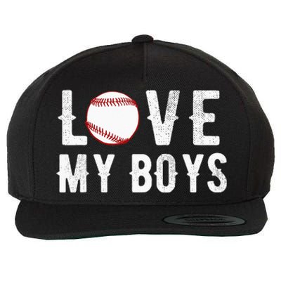 I Love My  Baseball Mom funny mother's day Wool Snapback Cap