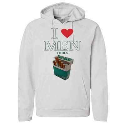 I Love Men Thols Average Smoker Performance Fleece Hoodie