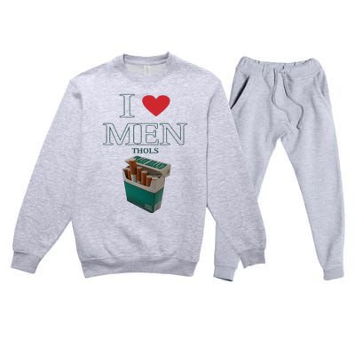 I Love Men Thols Average Smoker Premium Crewneck Sweatsuit Set